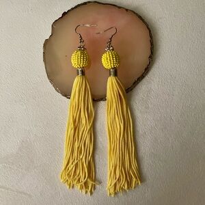 Yellow Tassel Earrings